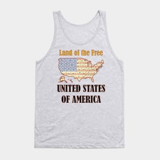 United States of America USA + Flag Tank Top